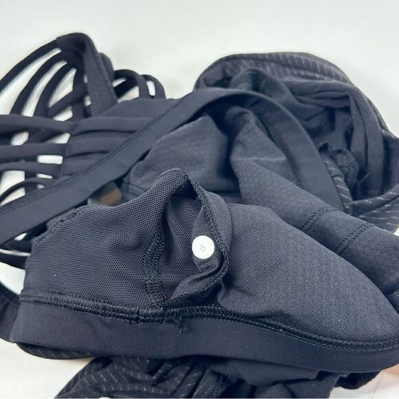 LULULEMON Black Strappy Criss Cross Bra and Tank Combo Sz 6 - Picture 4 of 4